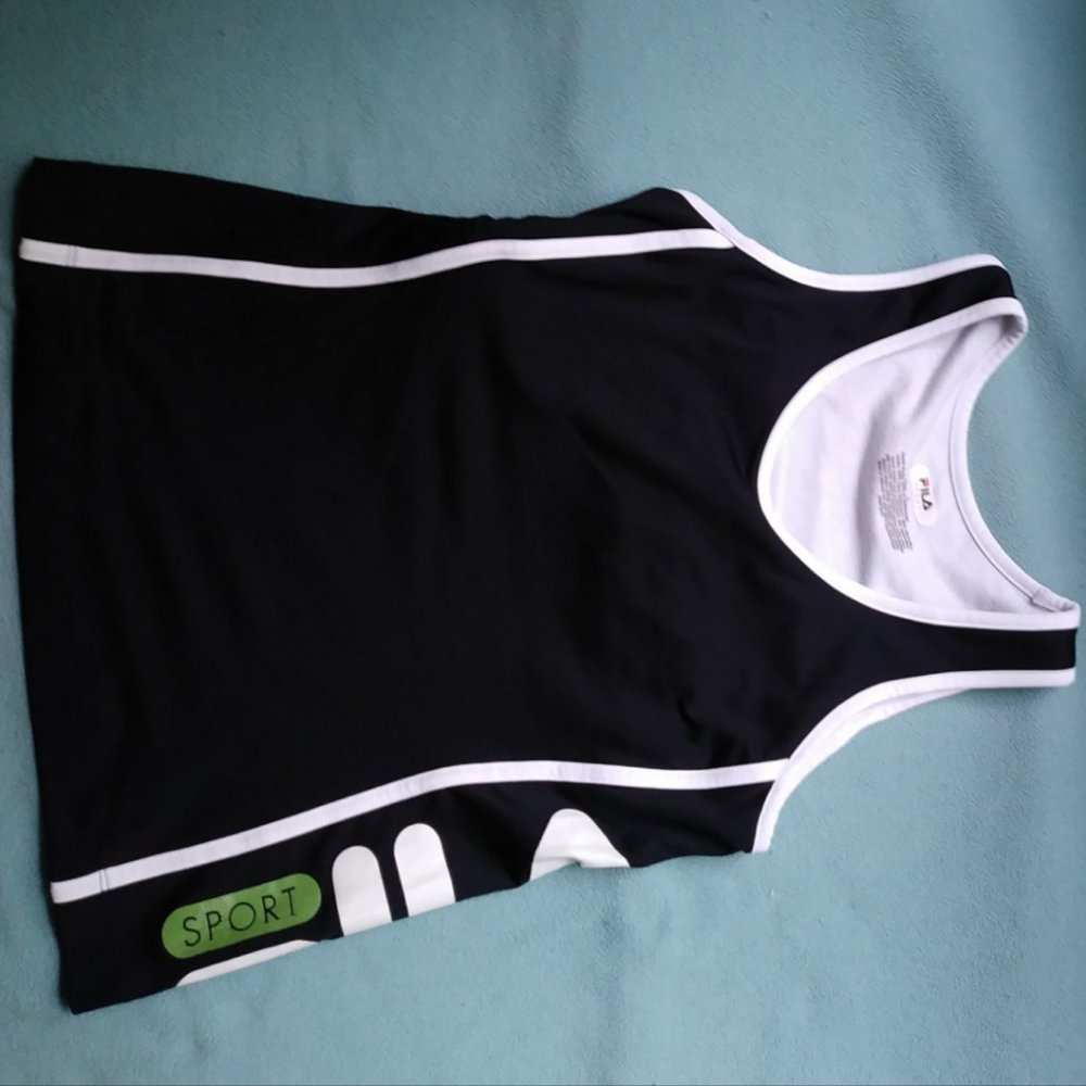 Fila Womens Training Tank Black Logo S - Picture 14 of 16